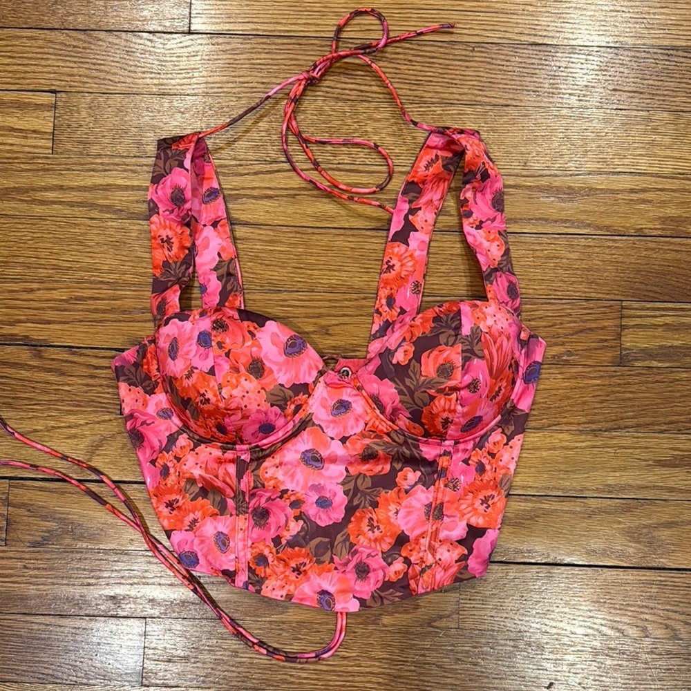 Floral Pink Corset Top
